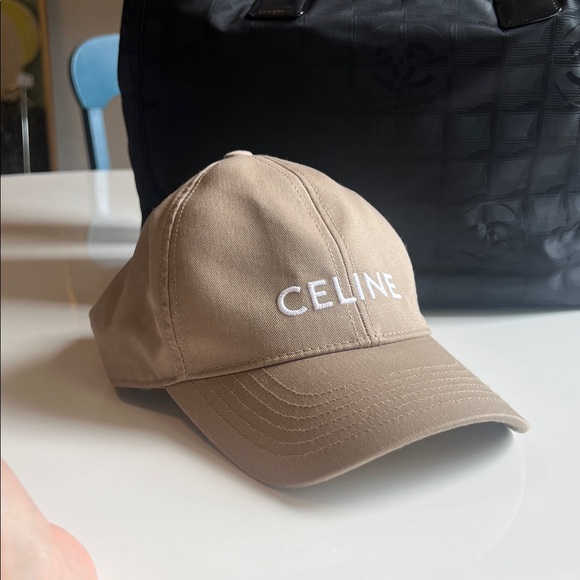 Celine Beige Cap with White Logo - Picture 1 of 6